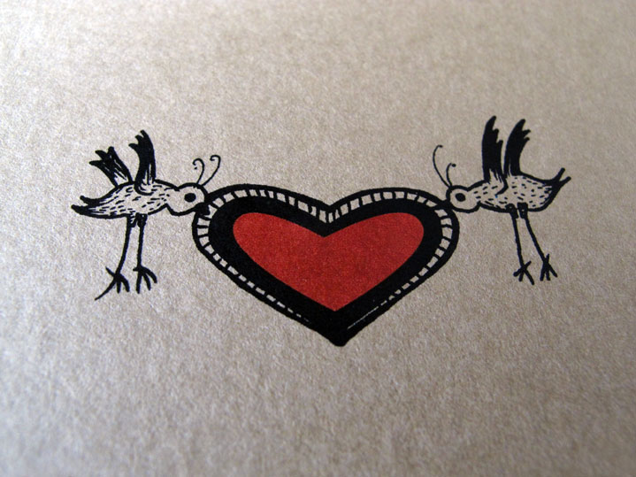 wedding invitation illustration heart by zazdesign